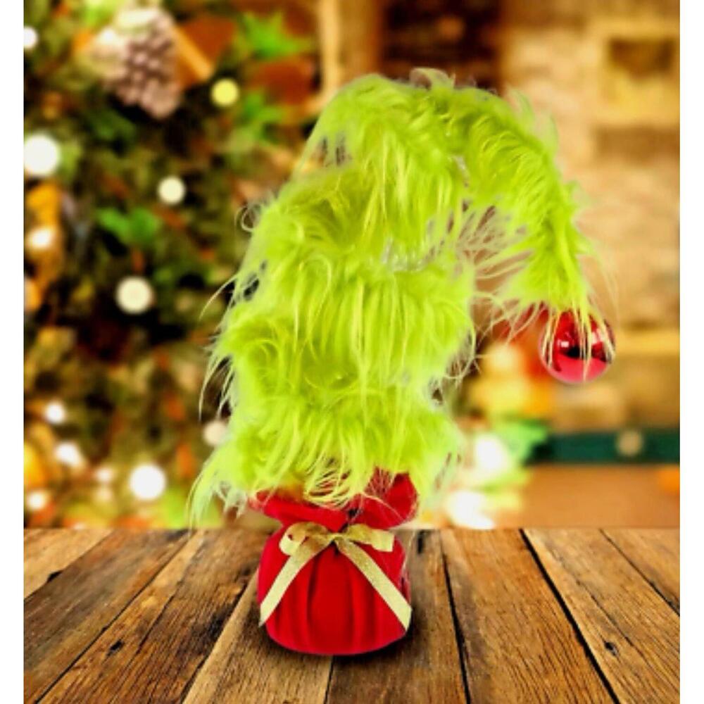 Dr. Seuss Grinch 13” Furry Holiday Tree Ruz Tabletop Decor